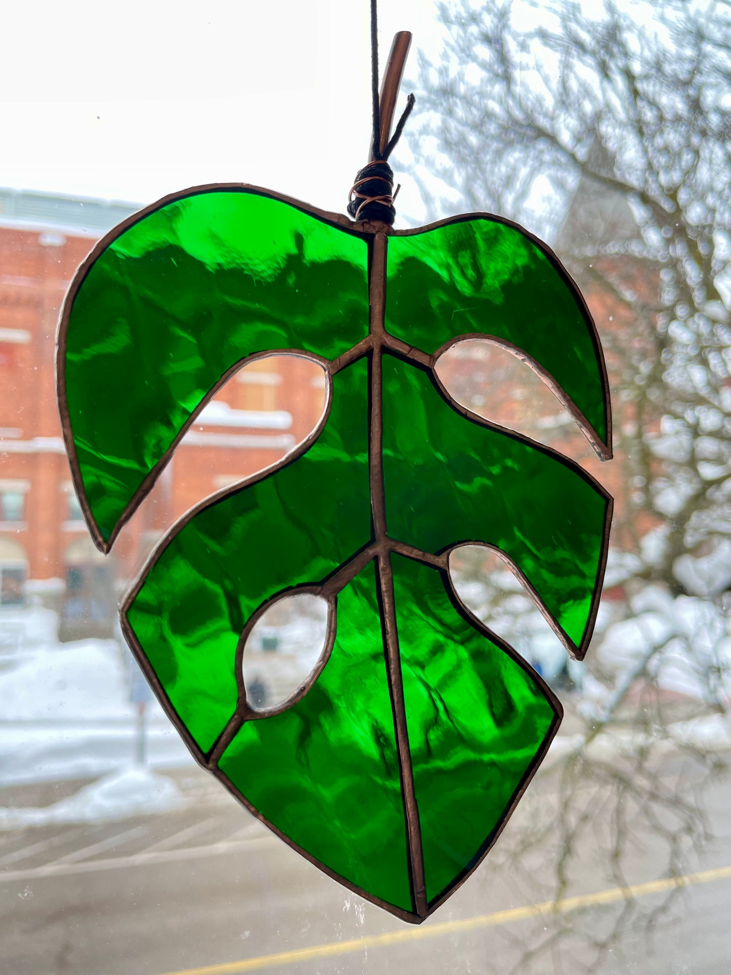 Stained Glass Monstera Leaf