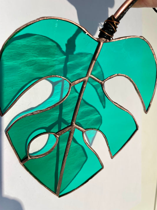 Stained Glass Monstera Leaf