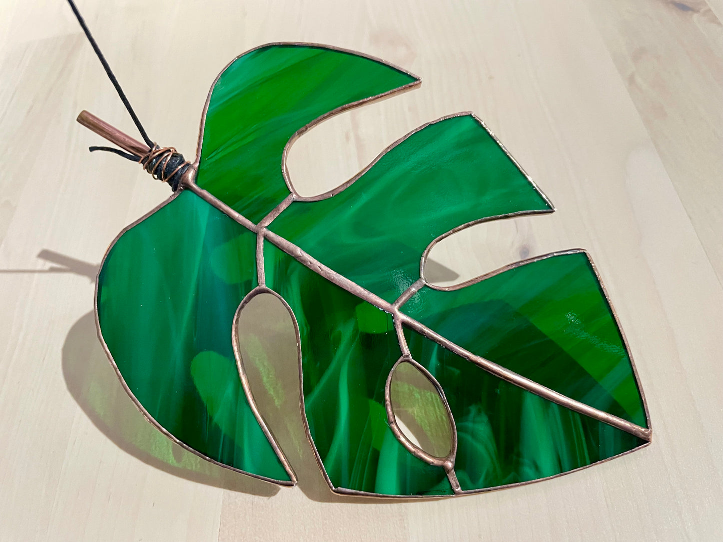 Stained Glass Monstera Leaf