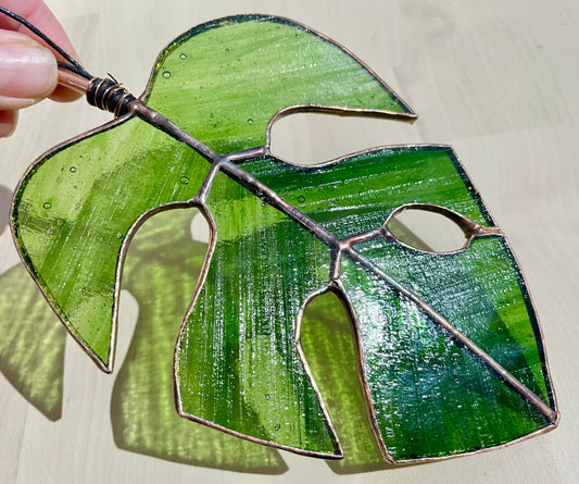 Stained Glass Monstera Leaf