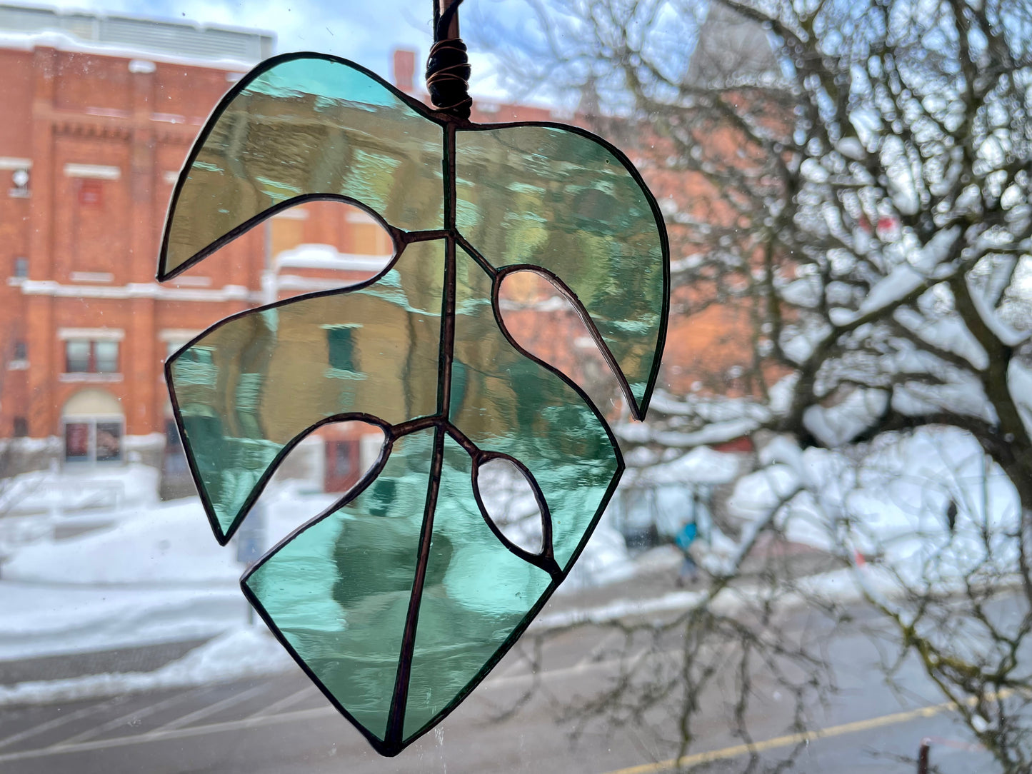 Stained Glass Monstera Leaf