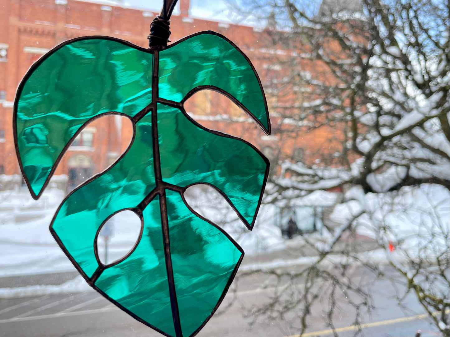 Stained Glass Monstera Leaf