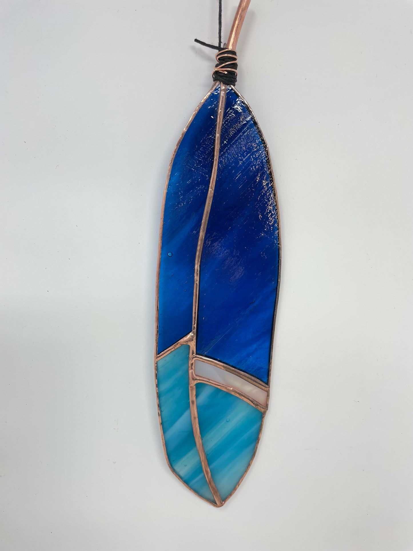 Blue Stained Glass Feather