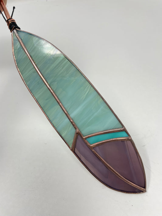 Sage and Purple Stained Glass Feather