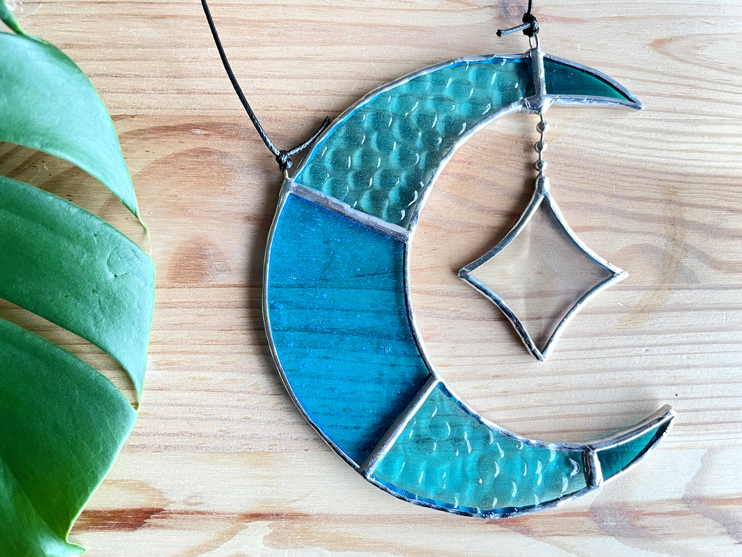 Stained Glass Moon and Star