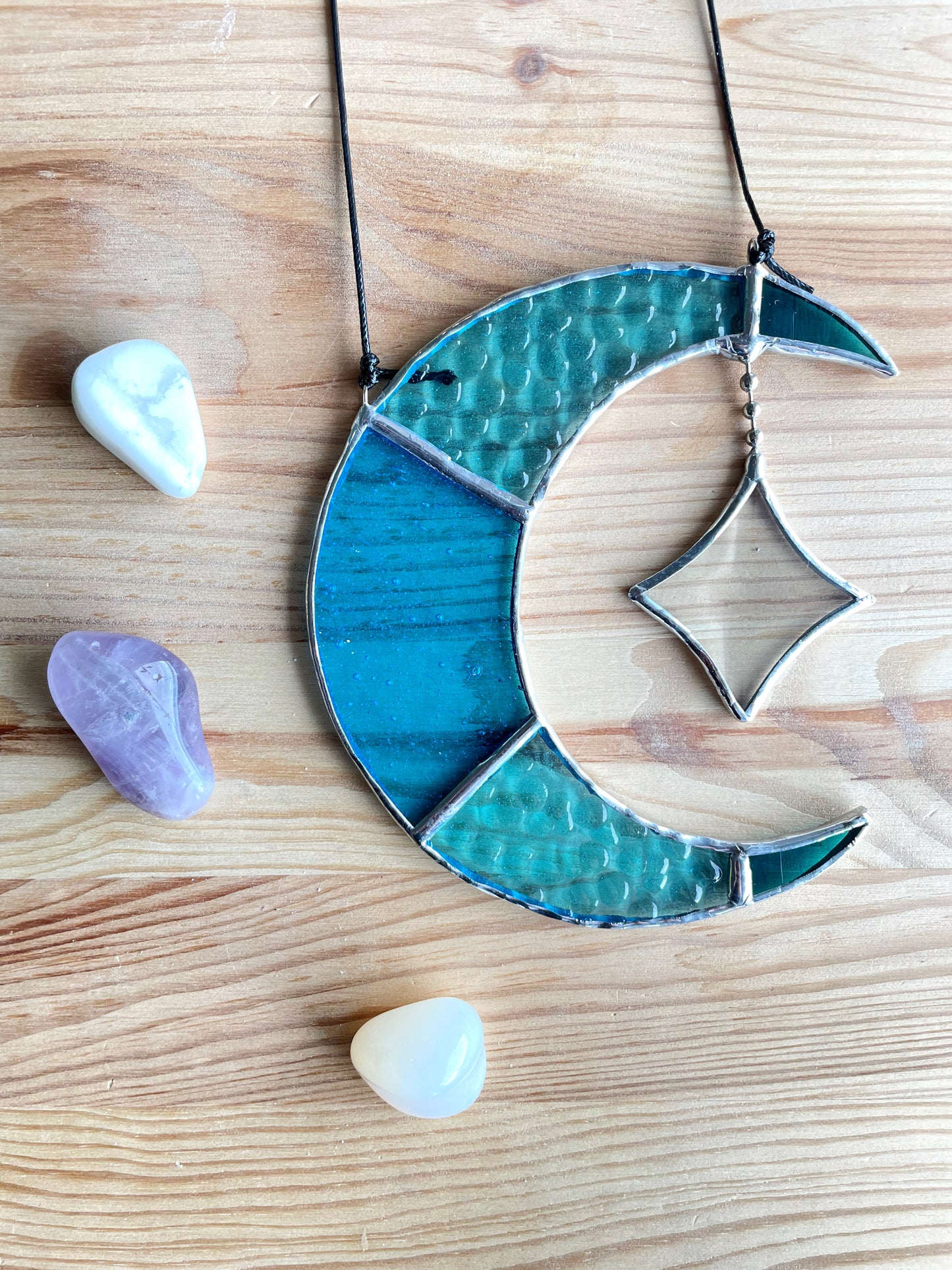 Stained Glass Moon and Star